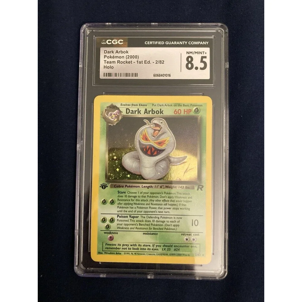 CGC NM/Mint+ 8.5 Dark Arbok 2/82 Team Rocket Holo 1st Edition 2000